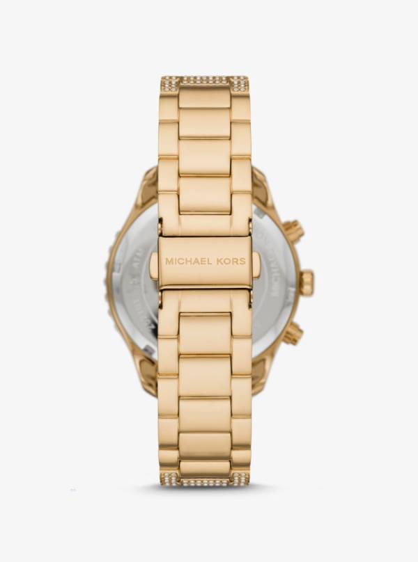 Panske Gold-tone Hodinky Michael Kors Oversized Layton Pavé Zlate - Hodinky Michael Kors Vypredaj | TCZOQ-6379